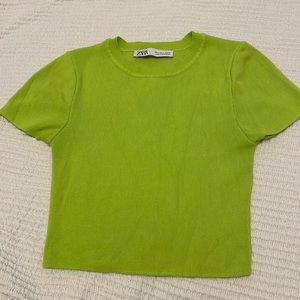 Small lime green Zara top